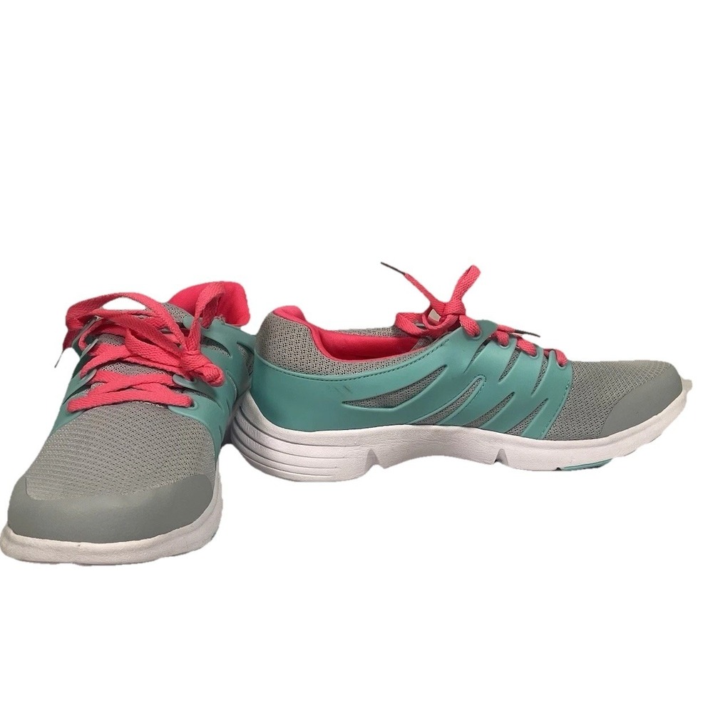 ATHLETIC WORKS-YOUTH GIRLS -US  Sz 6.  -EU 38.6 -GRAY/TEAL-ATHLETIC SHOES